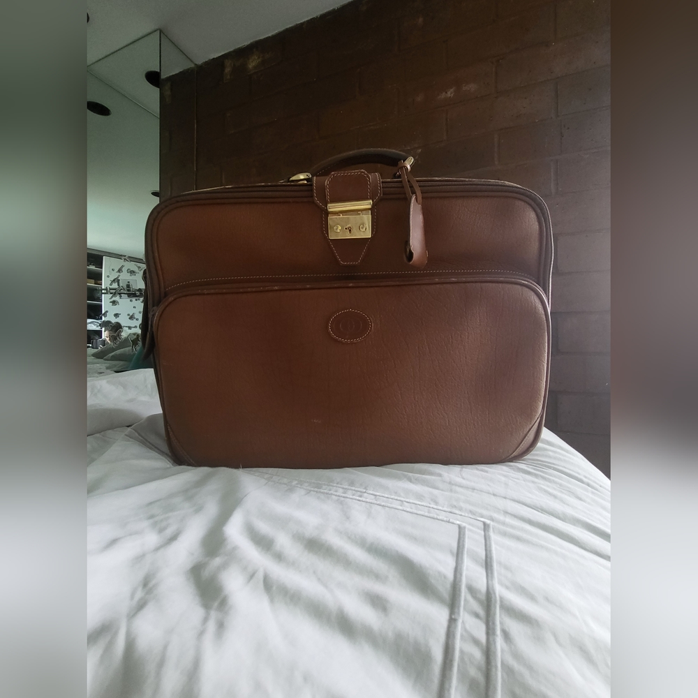 Vintage Gucci Tan Brown Leather Cabin Travel Bag